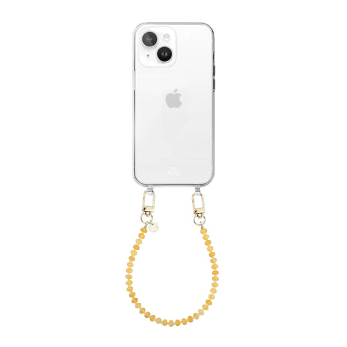 Dusty Yellow (short) Transparant Cord Case - iPhone 14 Plus