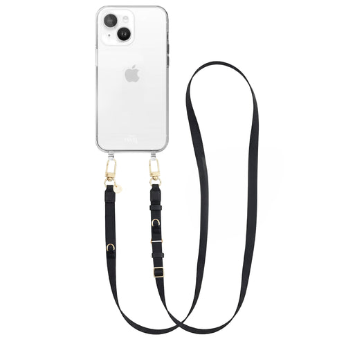 iPhone 13 Mini - Lanyard strap - Black - Transparant Cord Case