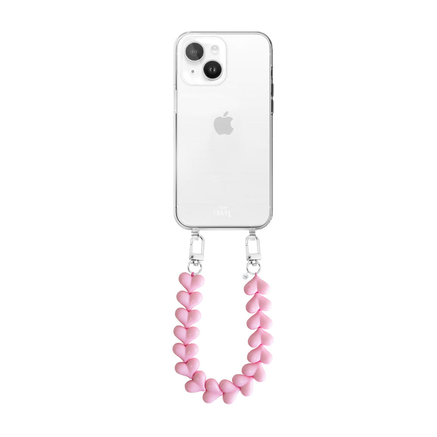 iPhone 14 - Funky Hearts Transparant Cord Case