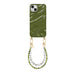 Glaze Cord Case - Deep Olives & Pearls - iPhone 15