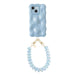 Bubbly case Ice Blue - Funky Hearts Cord (Blue metallic) - iPhone 15 Plus