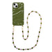 iPhone 14 - Green Glaze Cord Case - Rose Quartz (long)