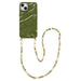 Green Glaze Cord Case - Shell Hearts Olives (long) - iPhone 13