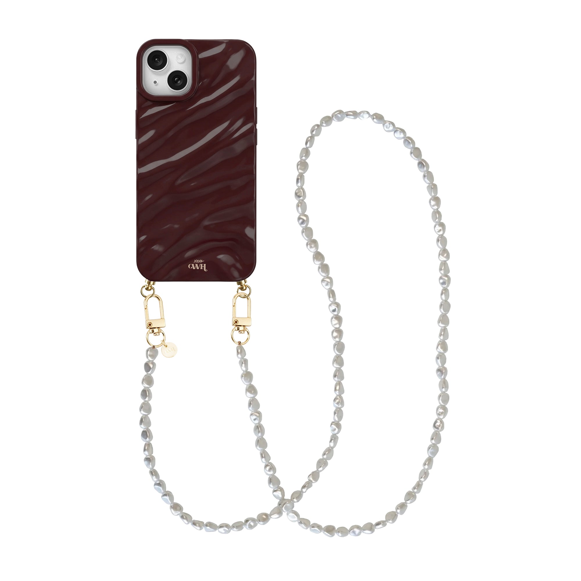 iPhone 13 - Burgundy Glaze Cord Case - Pearlfection (long)