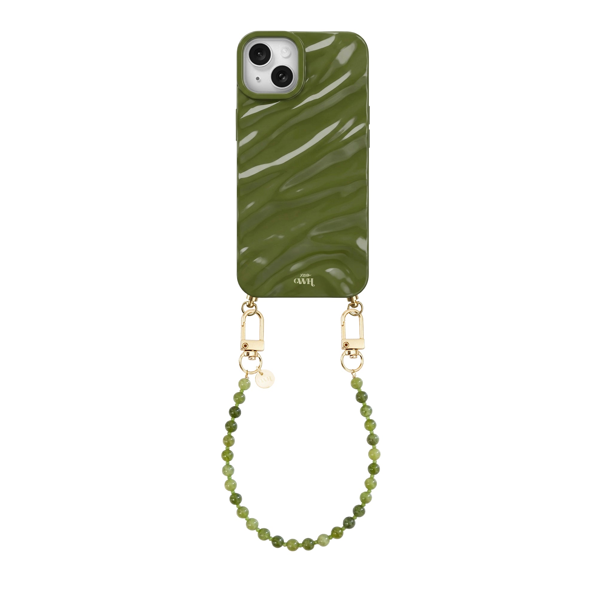 iPhone 15 Plus - Glaze Cord Case - Deep Olives (short)