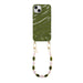 Green Glaze Cord Case - Rose Quartz (short) - iPhone 14