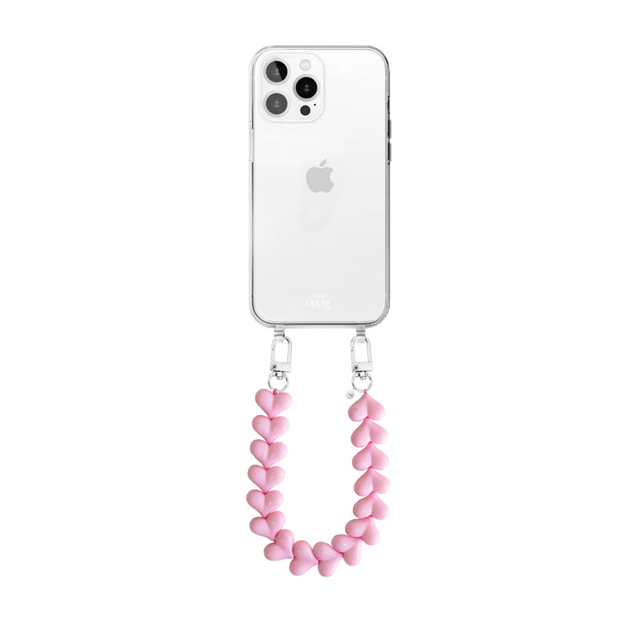 iPhone 14 Pro - Funky Hearts Transparant Cord Case