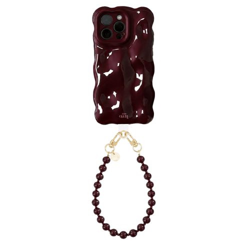 Bubbly case Burgundy - Burgundy Muse Cord (short) - iPhone 14 Pro