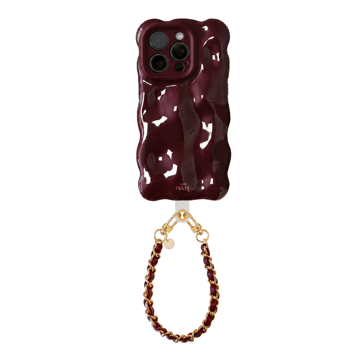 Bubbly case Burgundy - Classic Chain Cord (short) - iPhone 13 Pro Max