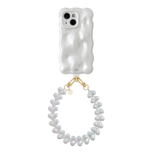 Bubbly case White - Funky Hearts Cord (White metallic) - iPhone 13