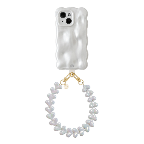 Bubbly case White - Funky Hearts Cord (White metallic) - iPhone 13