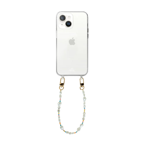 xoxo Wildhearts - iPhone 13 - Beachy Vibes Transparant Cord Case - Short Cord