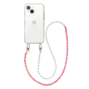 xoxo Wildhearts - iPhone 15 Plus - Island Girl Transparant Cord Case - Long Cord
