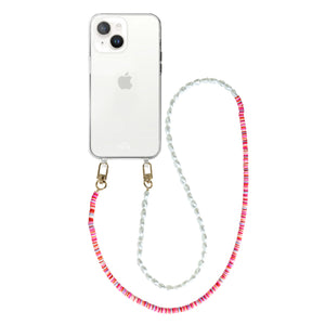 xoxo Wildhearts - iPhone 15 - Island Girl Transparant Cord Case - Long Cord