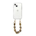 iPhone 13 - Marble Brown Transparant Cord Case - Short Cord