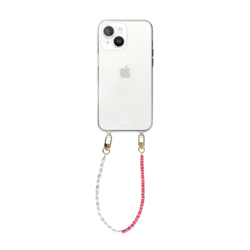 xoxo Wildhearts - iPhone 15 - Island Girl Transparant Cord Case - Short Cord
