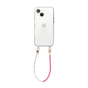 xoxo Wildhearts - iPhone 13 - Island Girl Transparant Cord Case - Short Cord