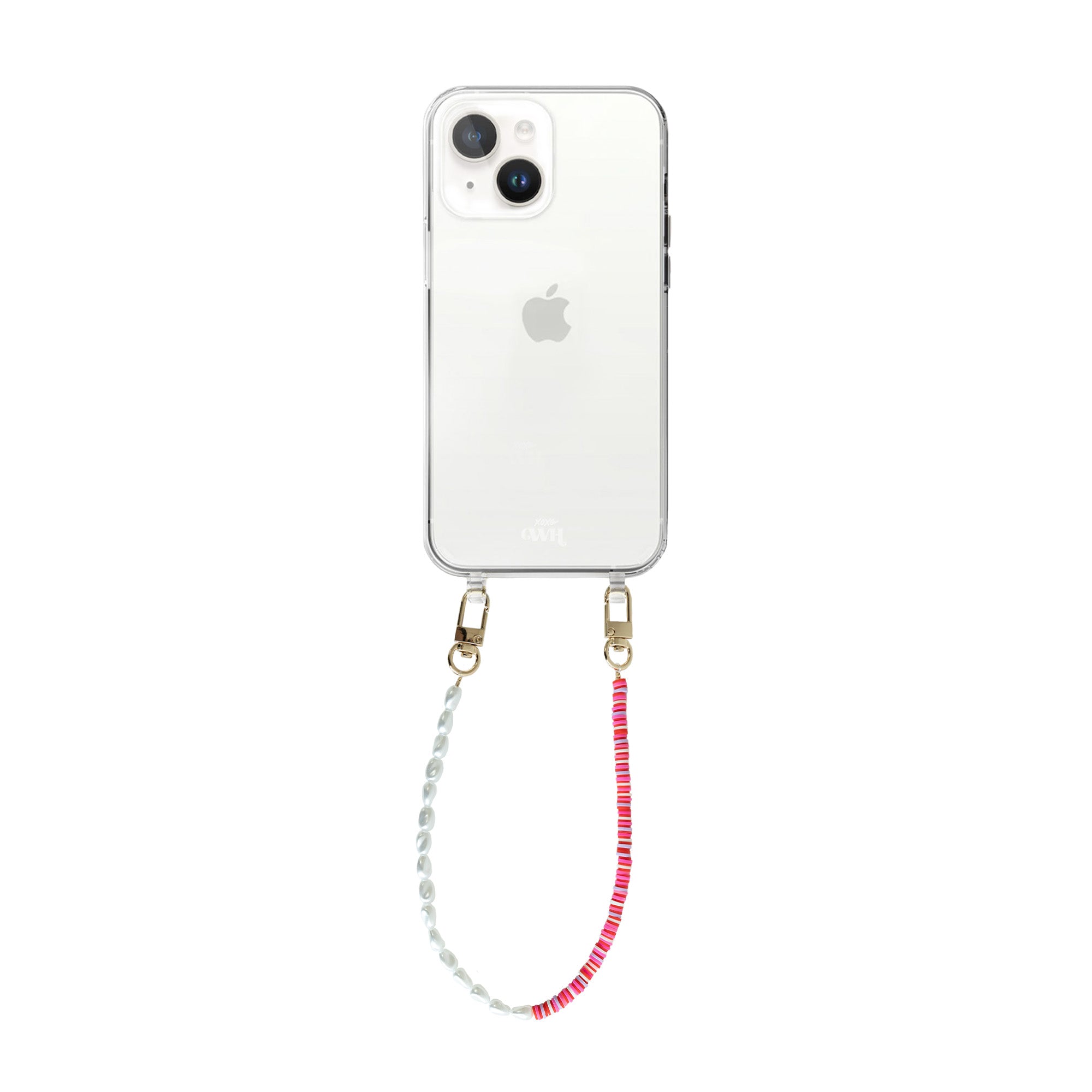 xoxo Wildhearts - iPhone 13 - Island Girl Transparant Cord Case - Short Cord