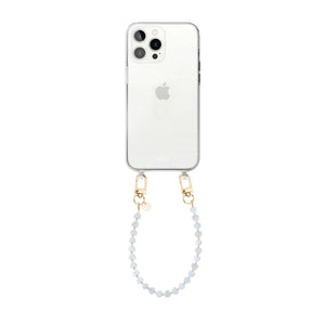 xoxo Wildhearts iPhone 15 Pro - Shell Hearts (Beige) Transparant Cord Case - Short cord
