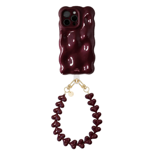 Bubbly case Burgundy - Funky Hearts Cord (Burgundy) - iPhone 13 Pro
