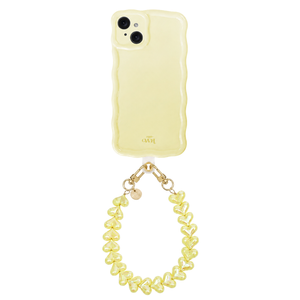 Glossy Wavy Case Buttercup - Funky Hearts Cord - iPhone 15
