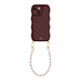 Glossy Wavy Cord Case Burgundy - Pearl Cord (short) - iPhone 14 Plus
