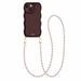 Glossy Wavy Cord Case Burgundy - Pearl Cord (long) - iPhone 14 Plus