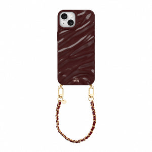 Burgundy Glaze Cord Case - Classic Chain (short) - iPhone 14
