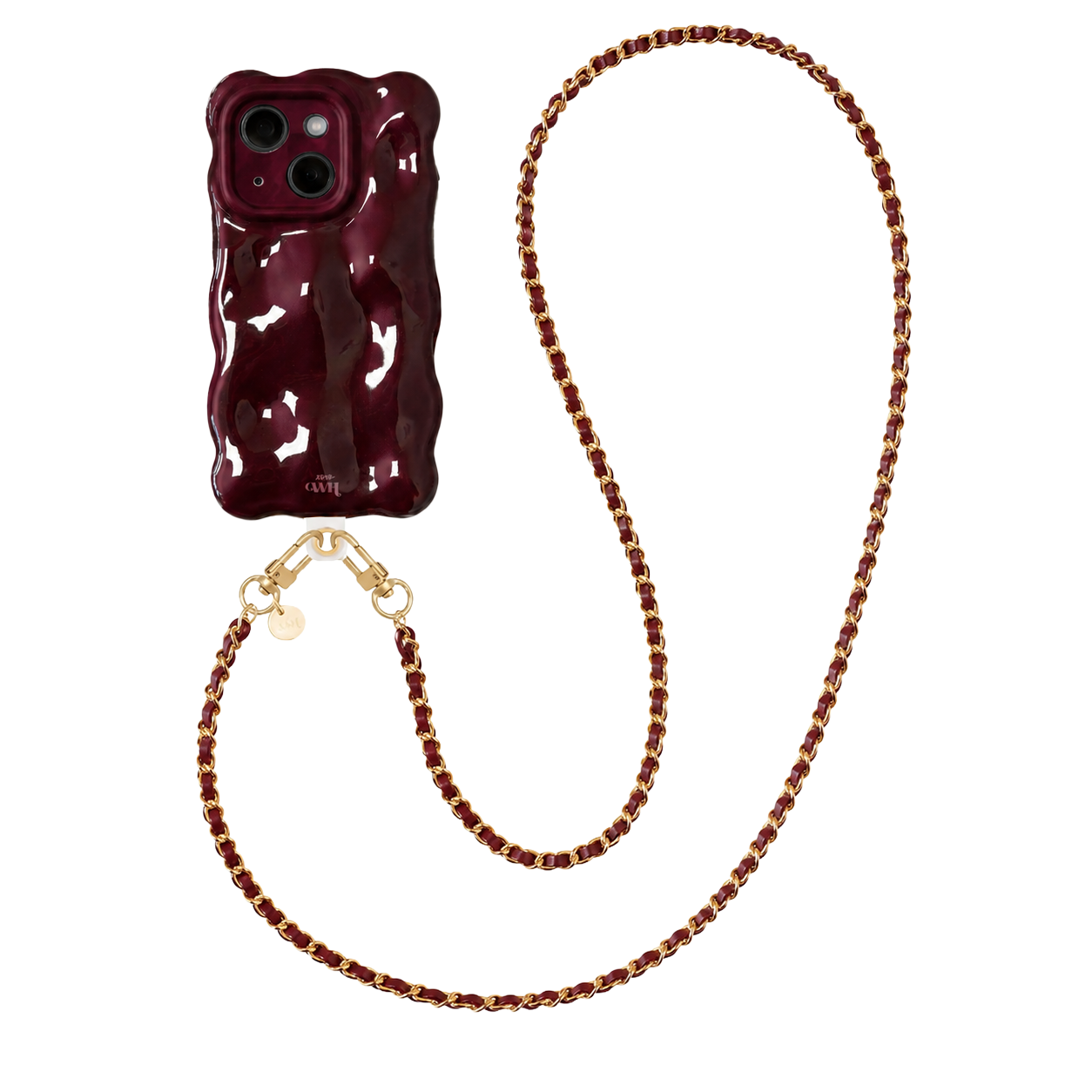 Bubbly case Burgundy - Classic Chain Cord (long) - iPhone 14