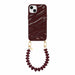 Burgundy Glaze Cord Case - Funky Hearts - iPhone 15