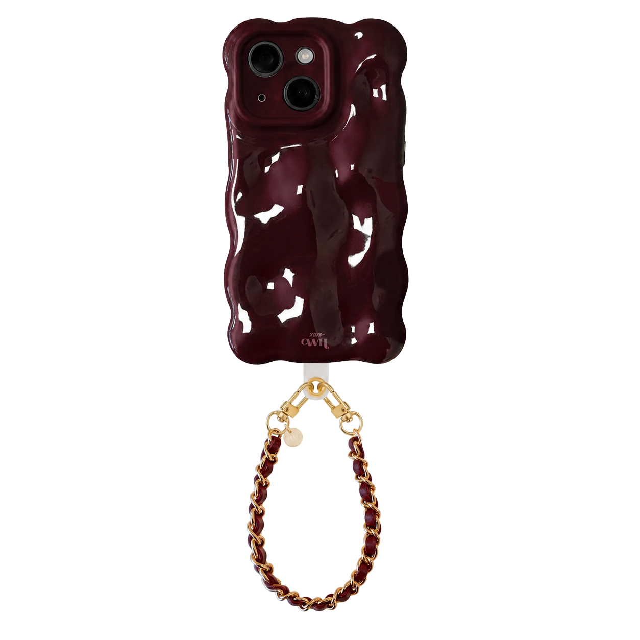 Bubbly case Burgundy - Classic Chain Cord (short) - iPhone 14