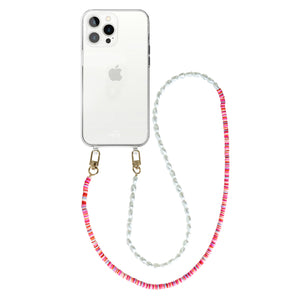 xoxo Wildhearts - iPhone 15 Pro - Island Girl Transparant Cord Case - Long Cord