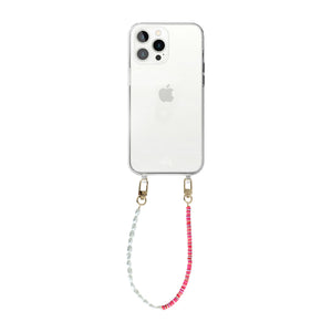 xoxo Wildhearts - iPhone 14 Pro Max - Island Girl Transparant Cord Case - Short Cord