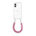 iPhone 17 - Funky Hearts (Fuchia Metal) Transparant Cord Case