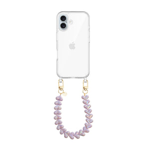 xoxo Wildhearts iPhone 16 Plus - Funky Hearts (Purple Metallic) Transparant Cord Case