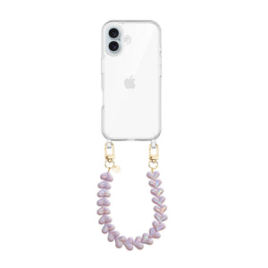 xoxo Wildhearts iPhone 17 - Funky Hearts (Purple Metallic) Transparant Cord Case