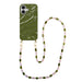 Green Glaze Cord Case - Rose Quartz (long) - iPhone 16