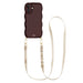 Glossy Wavy Cord Case Burgundy - Lanyard Strap (Beige) - iPhone 16 Plus