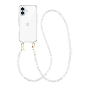 Dusty White (long) Transparant Cord Case - iPhone 16