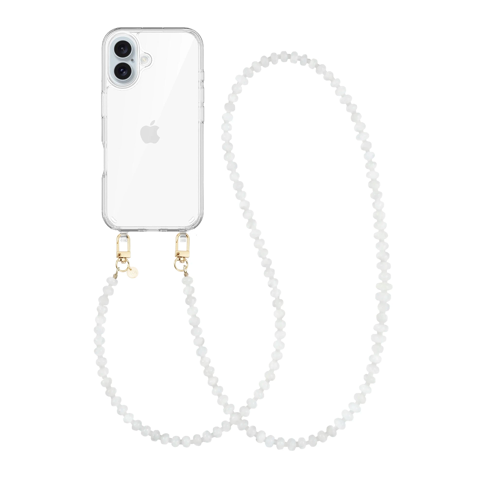 Dusty White (long) Transparant Cord Case - iPhone 16