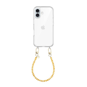 Dusty Yellow (short) Transparant Cord Case - iPhone 16 Plus