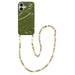 Green Glaze Cord Case - Shell Hearts Olives (long) - iPhone 16