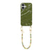 Green Glaze Cord Case - Shell Hearts Olives (short) - iPhone 16