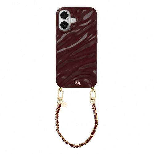 Burgundy Glaze Cord Case - Classic Chain (short) - iPhone 17