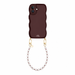 Glossy Wavy Cord Case Burgundy - Pearl Cord (short) - iPhone 16 Plus