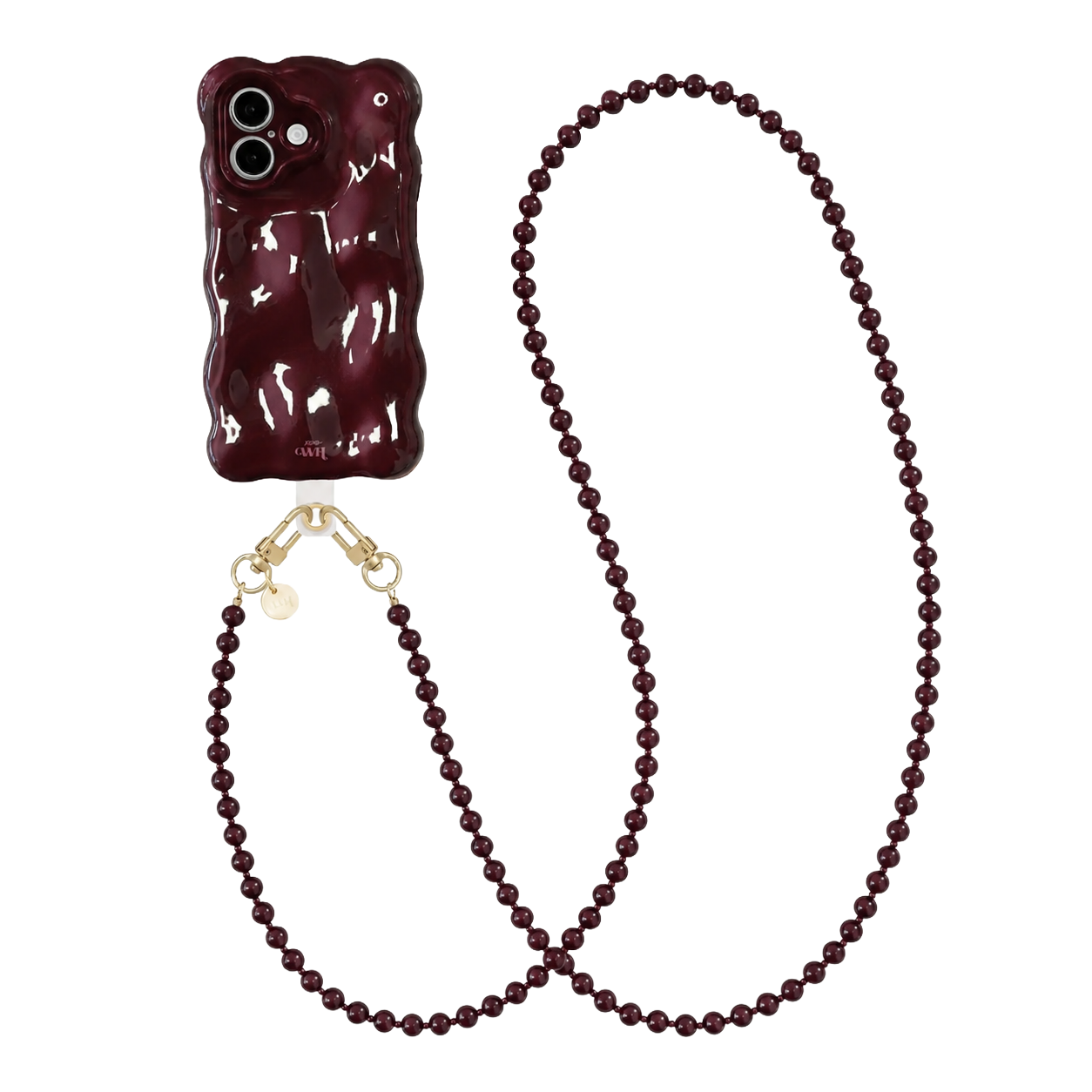 Bubbly case Burgundy - Burgundy Muse Cord (long) - iPhone 16