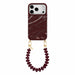 Burgundy Glaze Cord Case - Funky Hearts - iPhone 17 Pro Max