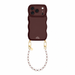 Glossy Wavy Cord Case Burgundy - Pearl Cord (short) - iPhone 17 Pro Max