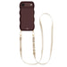 Glossy Wavy Cord Case Burgundy - Lanyard Strap (Beige) - iPhone 17 Air