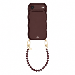 Glossy Wavy Cord Case Burgundy - Muse Cord (short) - iPhone 17 Air